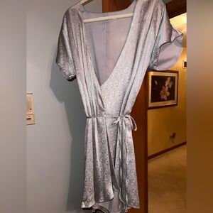 Silver Wrap Mini Dress sz M